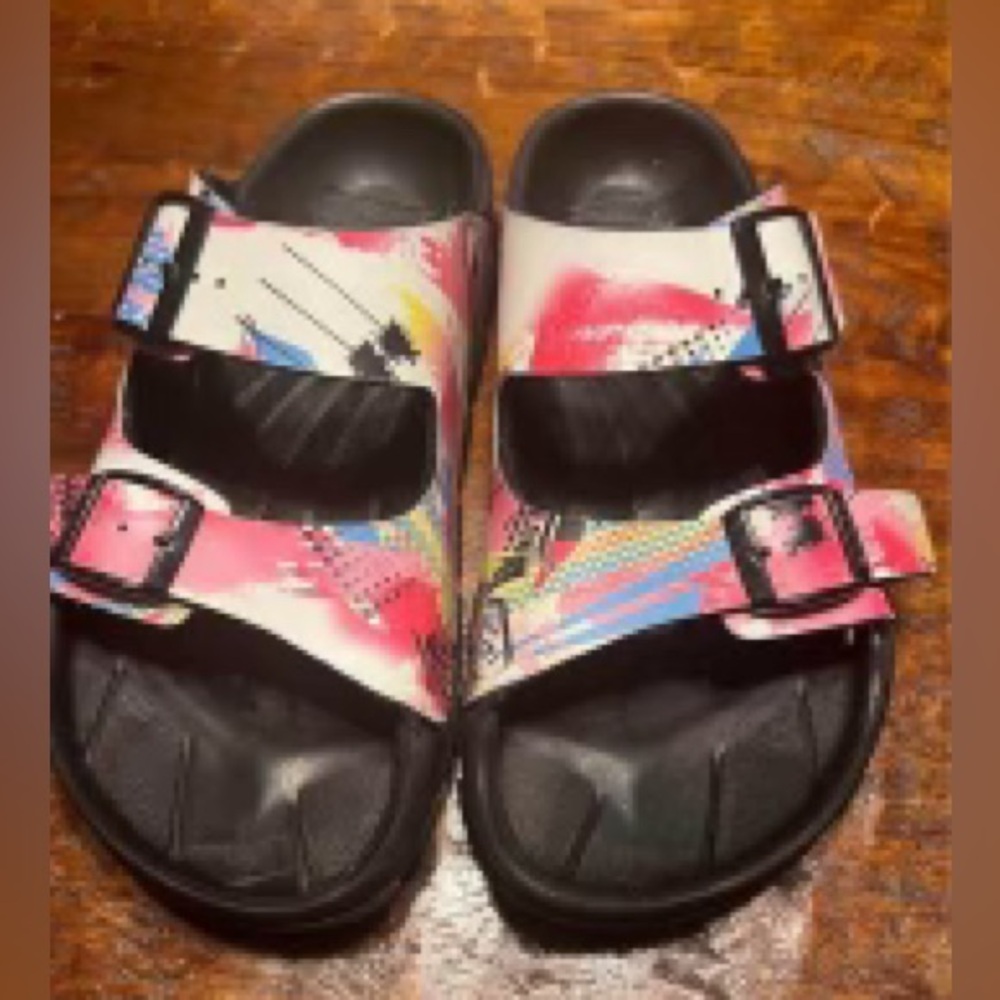 Birkenstock Birki's Arizona 90's Retro Two Strap Slide Sandal Rubber Size 7